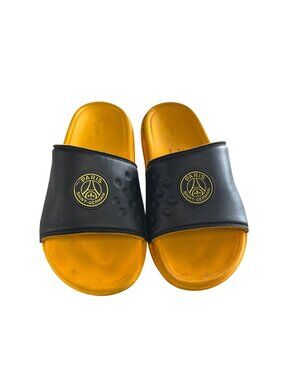Nike Air Jordan Paris Saint-Germain Black & Yellow Slide Sandals Men’s Size 10